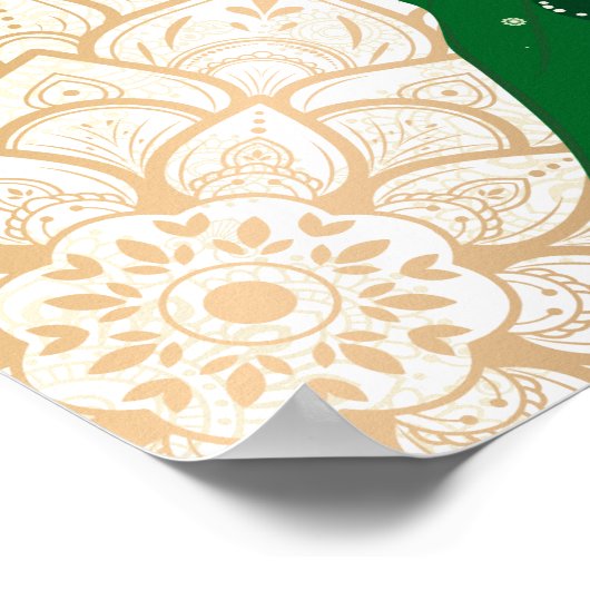 Mehndi-welkomstbord met schattige Indische hennebr Poster (Hoek)