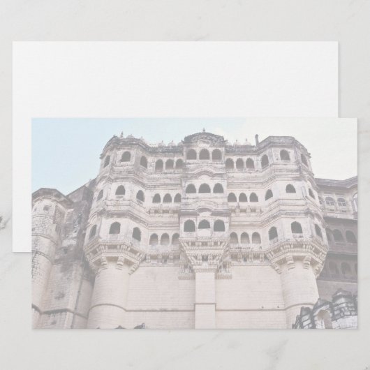 Mehrangarh Fort, Jaipur, Rajasthan, India Briefpapier (Voorkant / Achterkant)