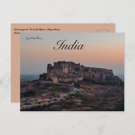 Mehrangarh Fort Jodhpur Rajasthan India Briefkaart (Voorkant / Achterkant)