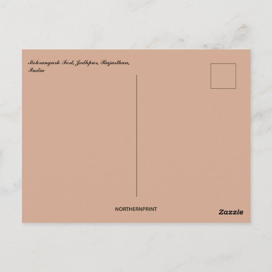 Mehrangarh Fort Jodhpur Rajasthan India Briefkaart (Achterkant)