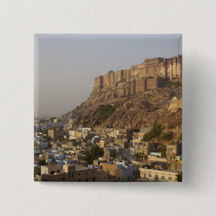 Mehrangarh Fort of Jodhpur. Rajasthan, INDIA. Vierkante Button 5,1 Cm