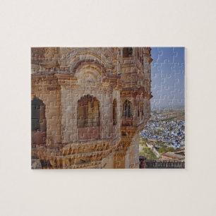 Mehrangarh Fort torenhoog boven Jodhpur, De Blauwe Legpuzzel