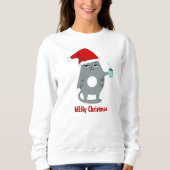 MEHy Kerst Sarcastisch Schattige Kerstman Kat Kers Trui (Voorkant)