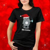 MEHy Kerst Schattigee Kerstman Kat Kerst Tri-Blend Shirt