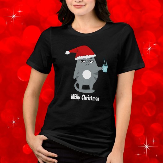 MEHy Kerst Schattigee Kerstman Kat Kerst Tri-Blend Shirt