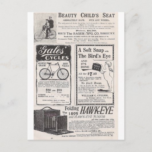 Mei 1895 Harper's Ads Briefkaart (Voorkant)