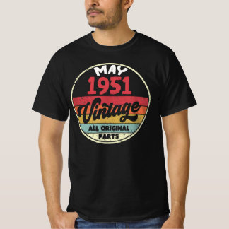 Mei 1951 Alle originele cadeauretro op de geboort T-shirt