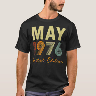 Mei 1976 Beperkte Uitgave Retro 45 jaar oud T-shirt