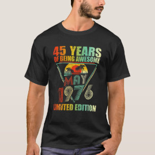 Mei 1976  Retro 45 jaar 45e verjaardag T-shirt