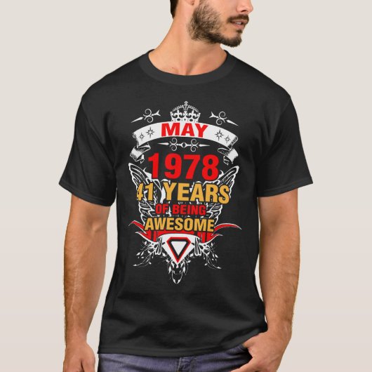 Mei 1978 41 jaar Geweldige T-shirt (Voorkant)