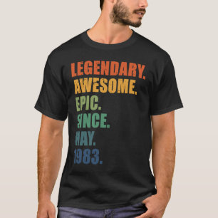 Mei 1983 40 jaar Mannen Vrouwen Jubileum 40e geboo T-shirt