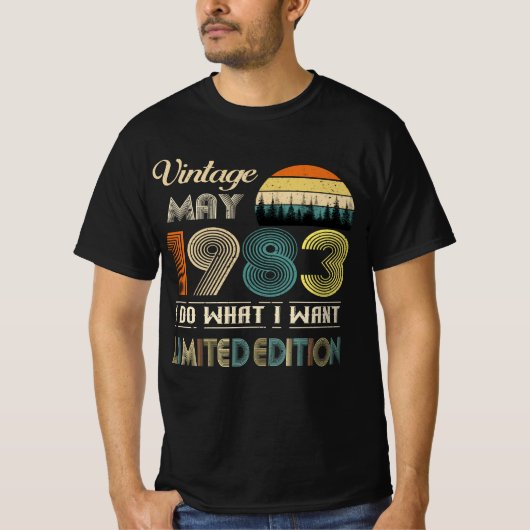 Mei 1983 T-shirt - Retro Style Verjaardag (Voorkant)