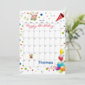 Mei 2022 Kalender Gelukkige Verjaardag Uitnodiging (Staand voorkant)