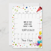 Mei 2022 Kalender Gelukkige Verjaardag Uitnodiging (Achterkant)