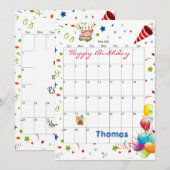 Mei 2022 Kalender Gelukkige Verjaardag Uitnodiging (Voorkant / Achterkant)