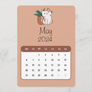 Mei 2024 Stand Alone Kat en Plant Kalender Menu