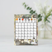 Mei 2025 Maandelijkse kalender Astrologische dagen Briefkaart (Staand voorkant)