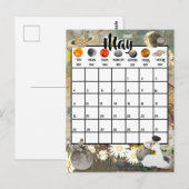 Mei 2025 Maandelijkse kalender Astrologische dagen Briefkaart (Voorkant / Achterkant)