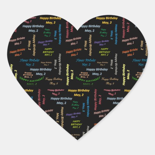 Mei, 2 Verjaardag Sticker (Voorkant)