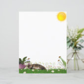 Mei Bloemen en Katten Briefpapier (Staand voorkant)