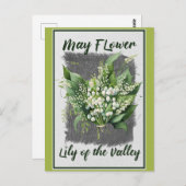 mei bloemenlelie van de bloemvallei briefkaart (Voorkant / Achterkant)