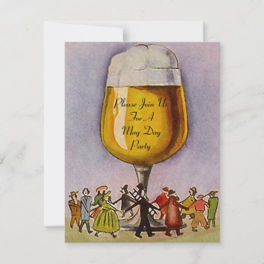 MEI DAGEN MAYPOLE PARTIJINVITATIE ~ EZ OM AAN TE P KAART (Voorkant)