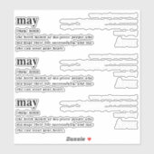 Mei Definitie Verjaardag Sticker (Vel)