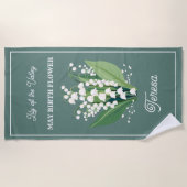 Mei Geboorte Bloem Aangepaste Naam Strandlaken (Voorkant)