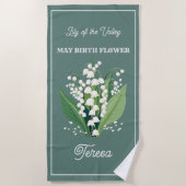 Mei Geboorte Bloem Aangepaste Naam Strandlaken (Voorkant)