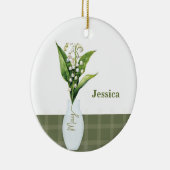 Mei Geboorte Bloem Lelie van de Vallei Keramisch Ornament (Rechts)