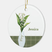 Mei Geboorte Bloem Lelie van de Vallei Keramisch Ornament (Links)