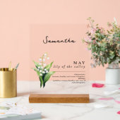 Mei Geboorte Maand Bloem Lily gepersonaliseerd Acryl Bord (Huwelijk)