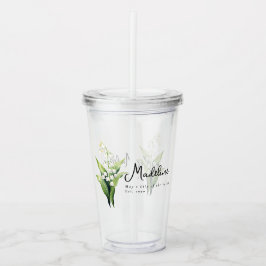 Mei Geboorte Maand Bloem Lily gepersonaliseerd Acryl Drinkbeker