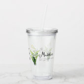 Mei Geboorte Maand Bloem Lily gepersonaliseerd Acryl Drinkbeker (Achterkant)