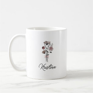 Mei Geboortebloem & Elegante Script Naam Koffiemok