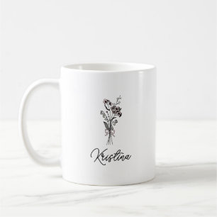 Mei Geboortebloem & Elegante Script Naam Koffiemok