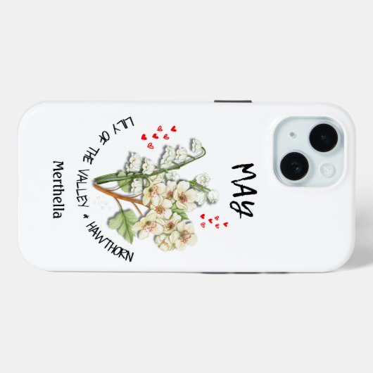 MEI Geboortemaand Bloem Aangepaste naam Case-Mate iPhone Case (Achterkant (horizontaal))