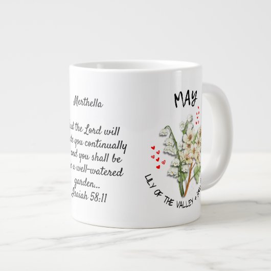 MEI Geboortemaand Bloem Christelijke aangepaste na Grote Koffiekop (Voorkant rechts)