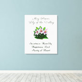 Mei Geboortemaand Bloem Lelie van de Vallei Bloeme Canvas Afdruk (Insitu (Houten vloer))