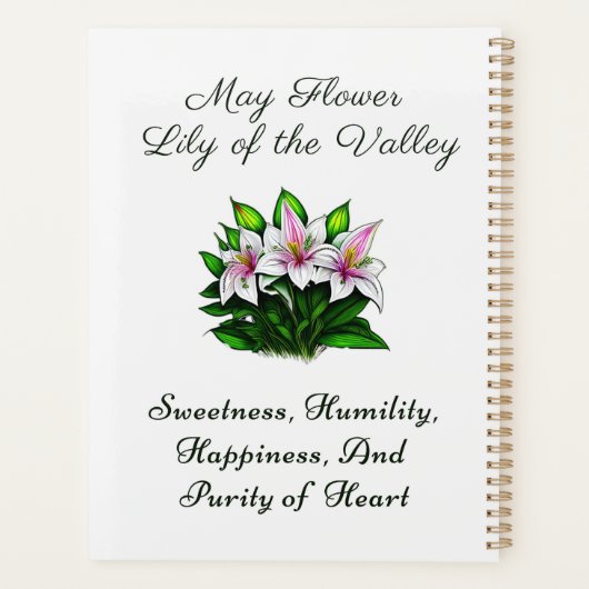 Mei Geboortemaand Bloem Lelie van de Vallei Bloeme Planner (Achterkant)