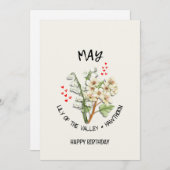  MEI Geboortemaand Bloem Verjaardag Kaart (Voorkant / Achterkant)