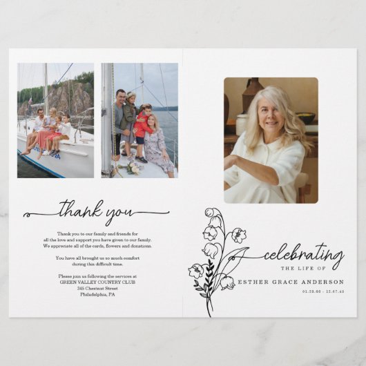 Mei Geboortemaand Bloemenbegrafenisprogramma Flyer (Voorkant)