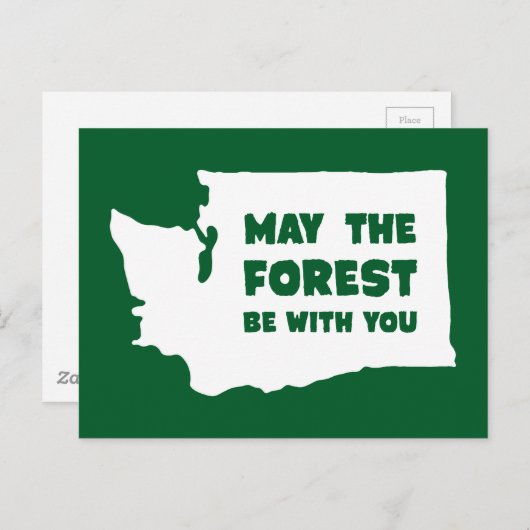 Mei het Bos is met u Washington Briefkaart (Voorkant / Achterkant)