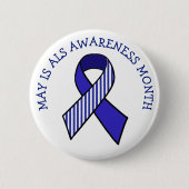 Mei is ALS Awareness Month Blue Ribbon Button (Voorkant)