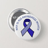 Mei is ALS Awareness Month Blue Ribbon Button (Voorkant /achterkant)