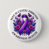Mei is Cystic Fibrosis Awareness Month Ronde Button 5,7 Cm (Voorkant)