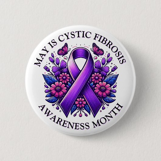 Mei is Cystic Fibrosis Awareness Month Ronde Button 5,7 Cm (Voorkant)