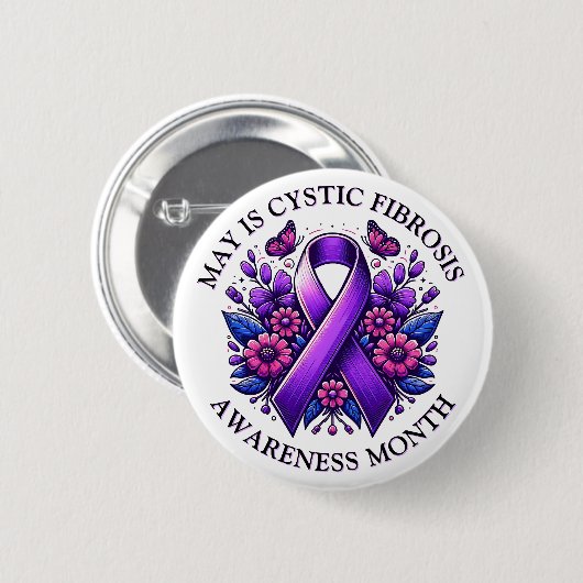 Mei is Cystic Fibrosis Awareness Month Ronde Button 5,7 Cm (Voorkant /achterkant)