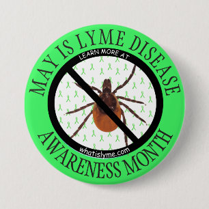 Mei is de maand van de Lyme-bewustzijn Anti-teken Ronde Button 7,6 Cm
