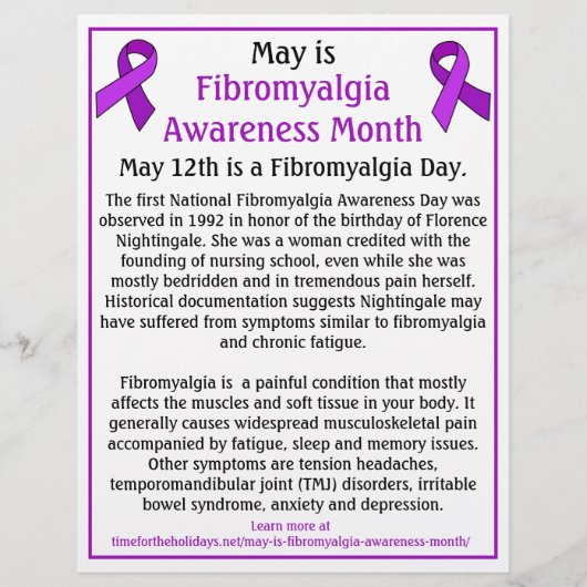 Mei is Fibromyalgia Awareness Maand Flyer (Voorkant)